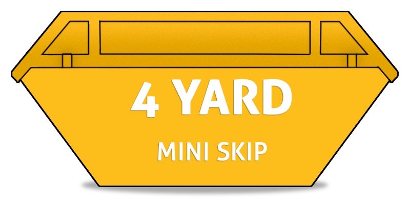 4-yard mini skip outside a house
